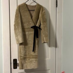 Women’s H&M faux fur long coat.